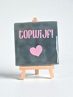 Tegel Quotes topwijf - zeegroen