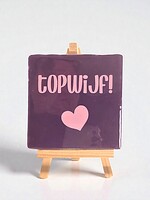 Tegel Quotes topwijf - paars