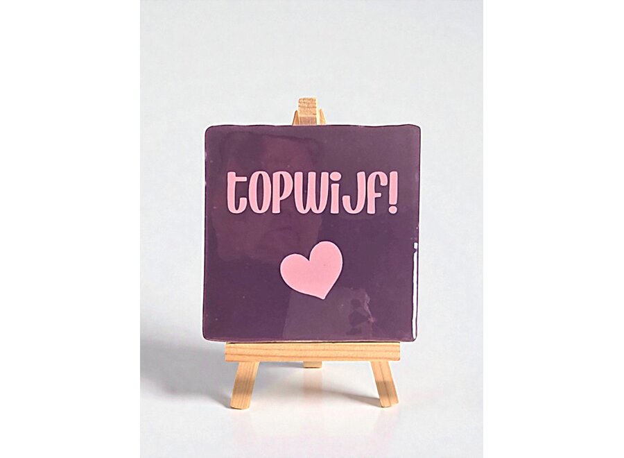 Tegel "topwijf" – handgemaakt 10x10 cm