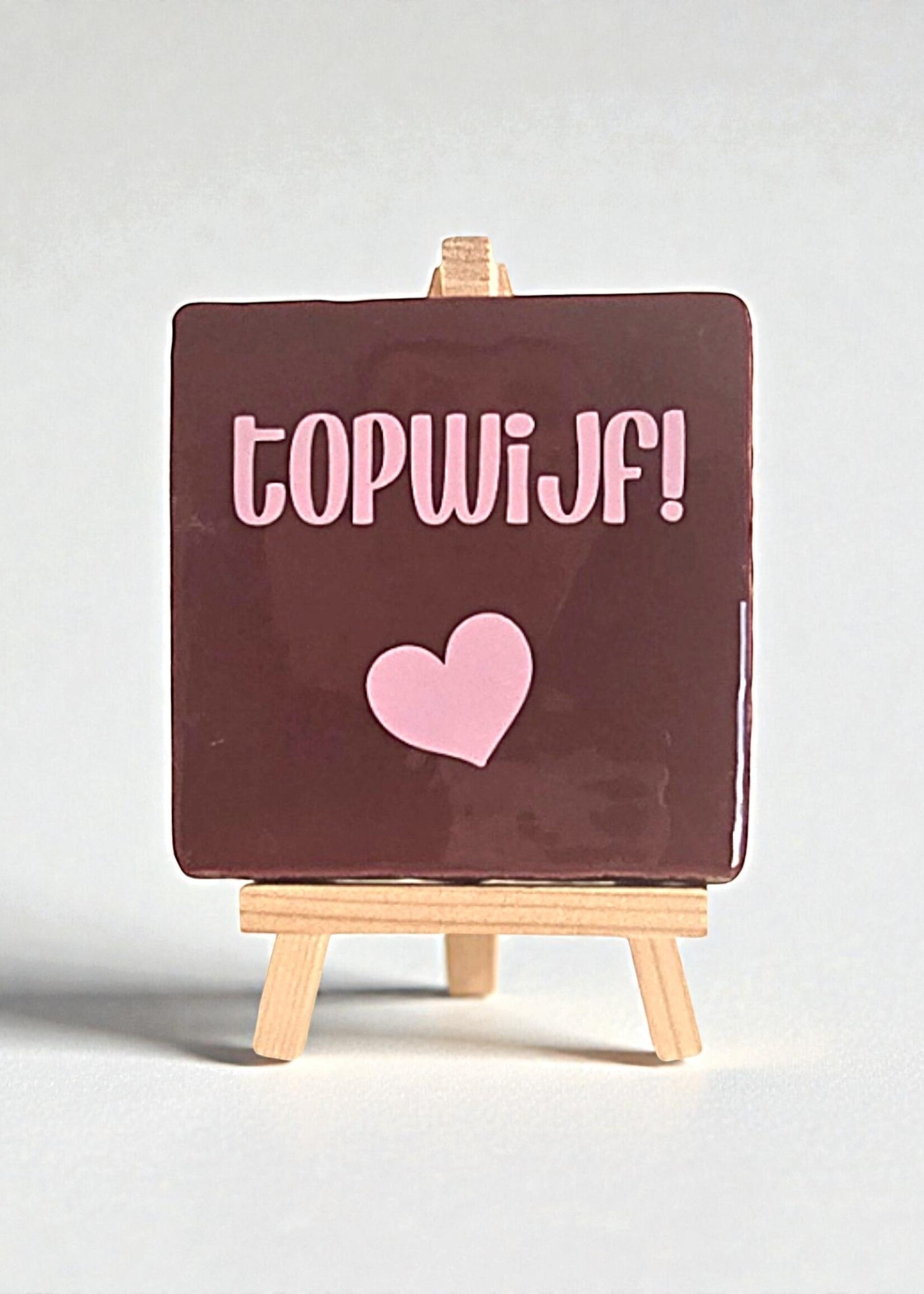 Tegel Quotes Tegel "topwijf" – handgemaakt 10x10 cm