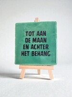 Tegel Quotes tot aan de maan en achter het behang - groen