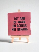 Tegel Quotes tot aan de maan en achter het behang - roze