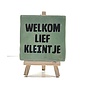 Tegel "welkom lief kleintje" – handgemaakt 10x10 cm