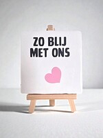 Tegel Quotes zo blij met ons - wit