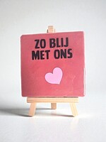 Tegel Quotes zo blij met ons - roze