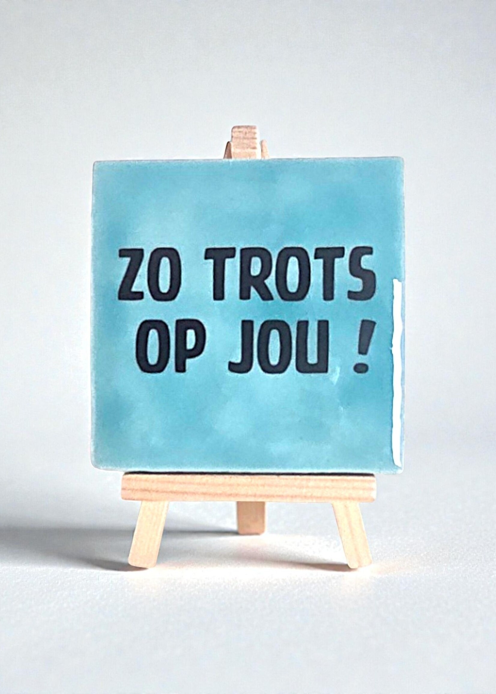Tegel Quotes Tegel "zo trots op jou !" – handgemaakt 10x10 cm