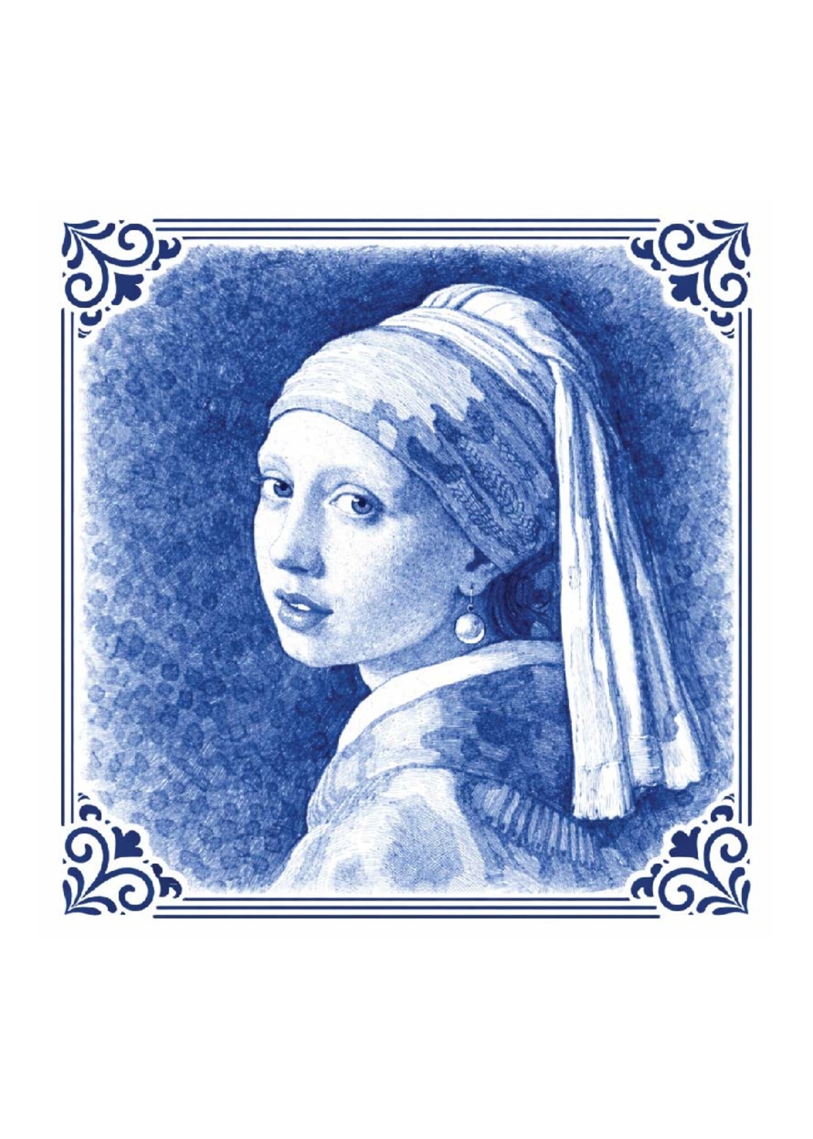 Tegel Quotes Tegel Meisje met de parel – unieke keramische tegel met karakter