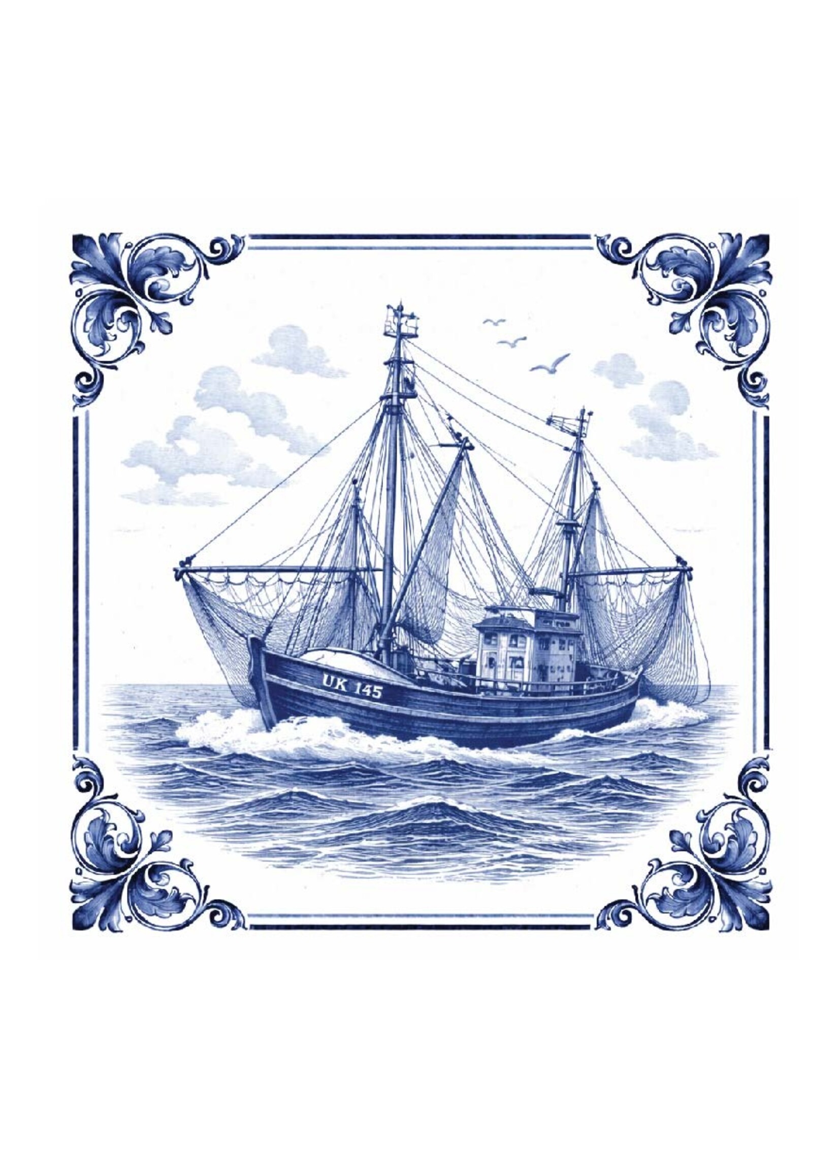 Tegel Quotes Tegel De Visserskotter – unieke keramische tegel met karakter