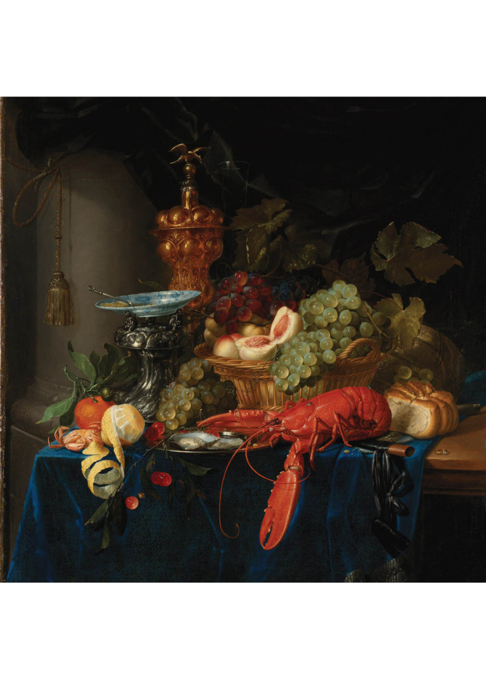 Tegel Quotes Tegel Stilleven met een goudenbokaal – unieke keramische tegel met karakter