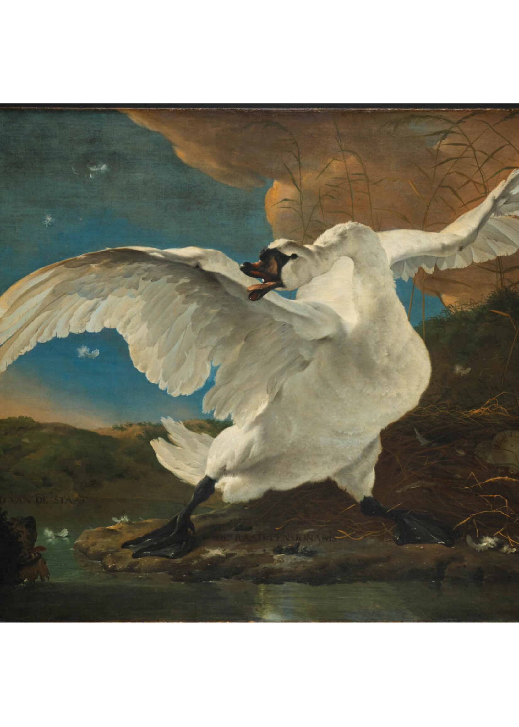 Tegel Quotes Tegel De bedreigende zwaan – unieke keramische tegel met karakter