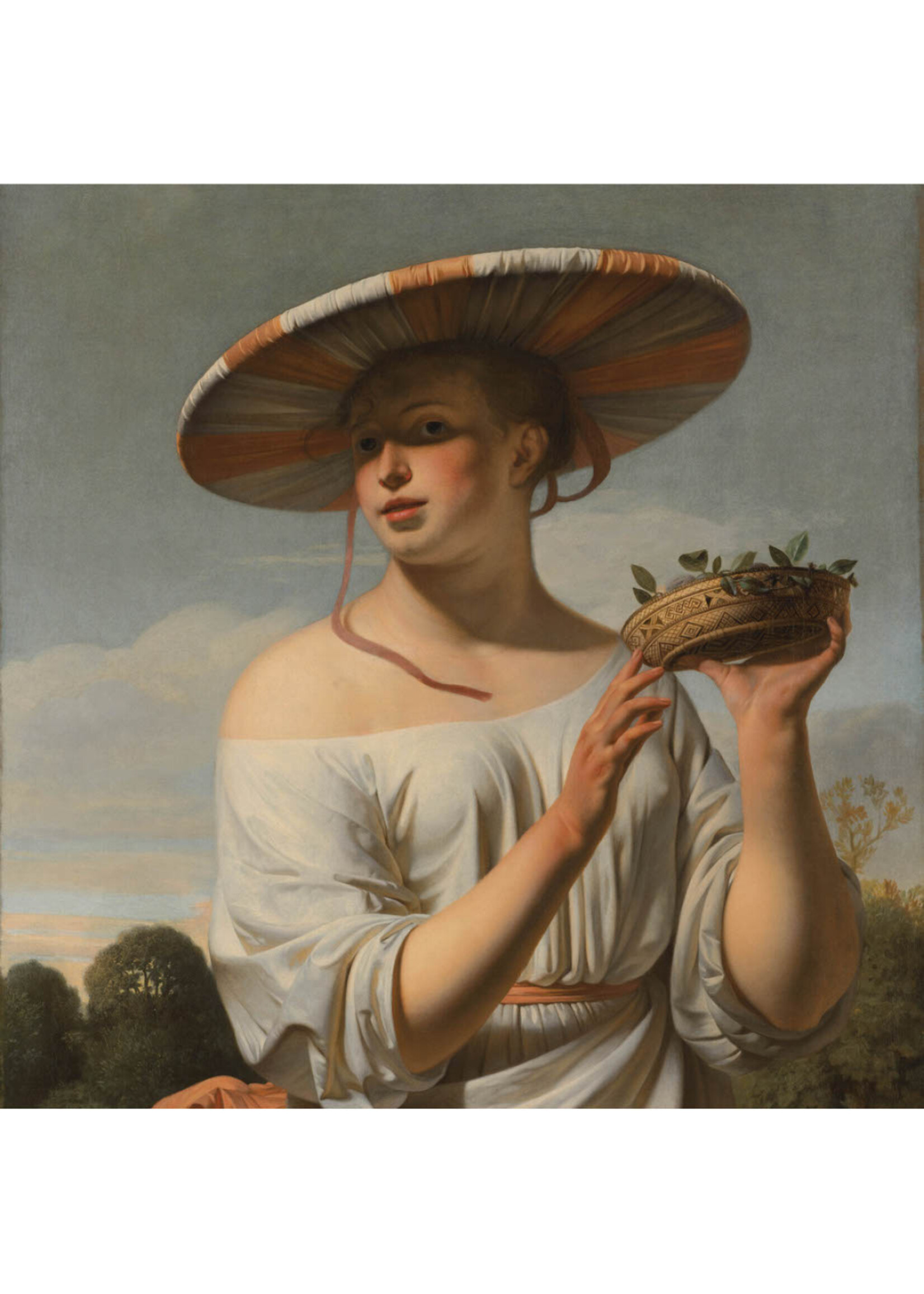 Tegel Quotes Tegel Meisje met de brede hoed – unieke keramische tegel met karakter