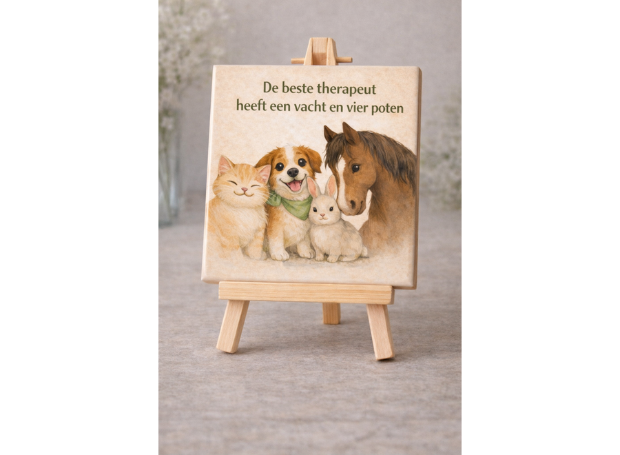 Tegel De beste therapeut heeft een vacht en vier poten