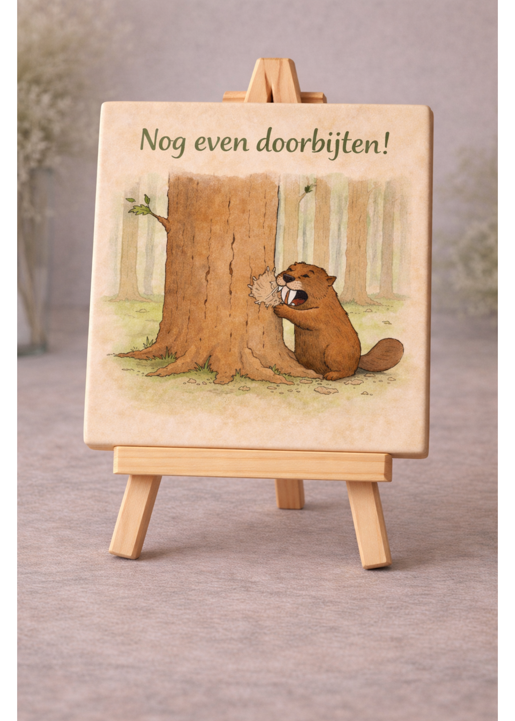 Tegel Quotes Tegel met bever – unieke dieren tegel met illustratie