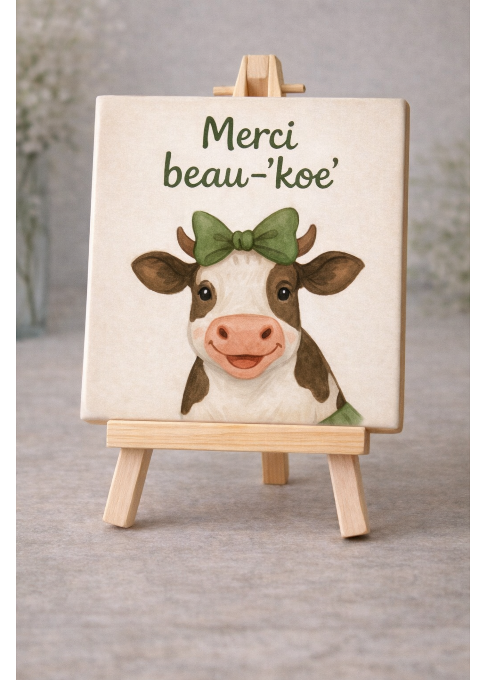 Tegel Quotes egel met koe – rustieke dieren tegel met landelijke uitstraling