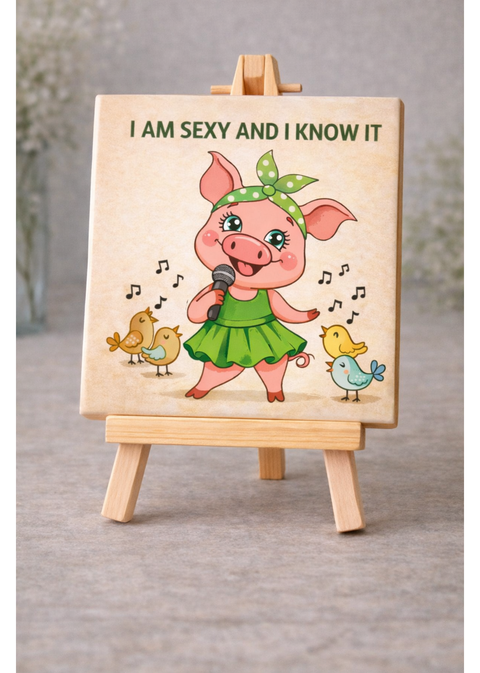 Tegel Quotes Tegel met varkentje – schattige dieren tegel voor een speelse