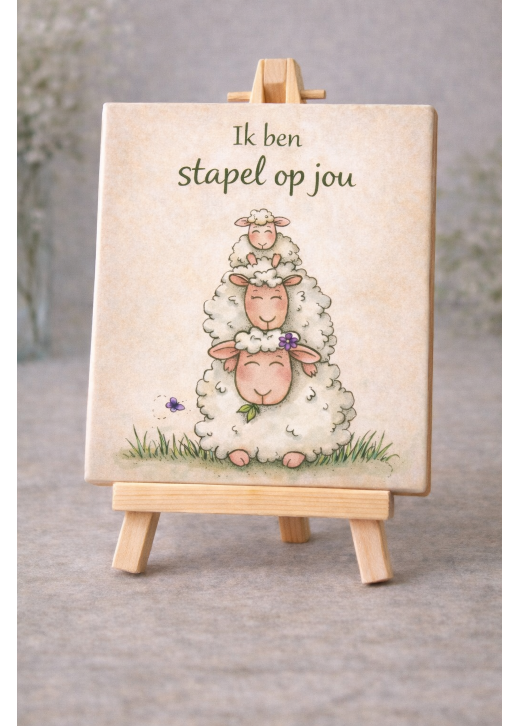 Tegel Quotes Tegel ik ben stapel op jou – unieke keramische tegel met karakter