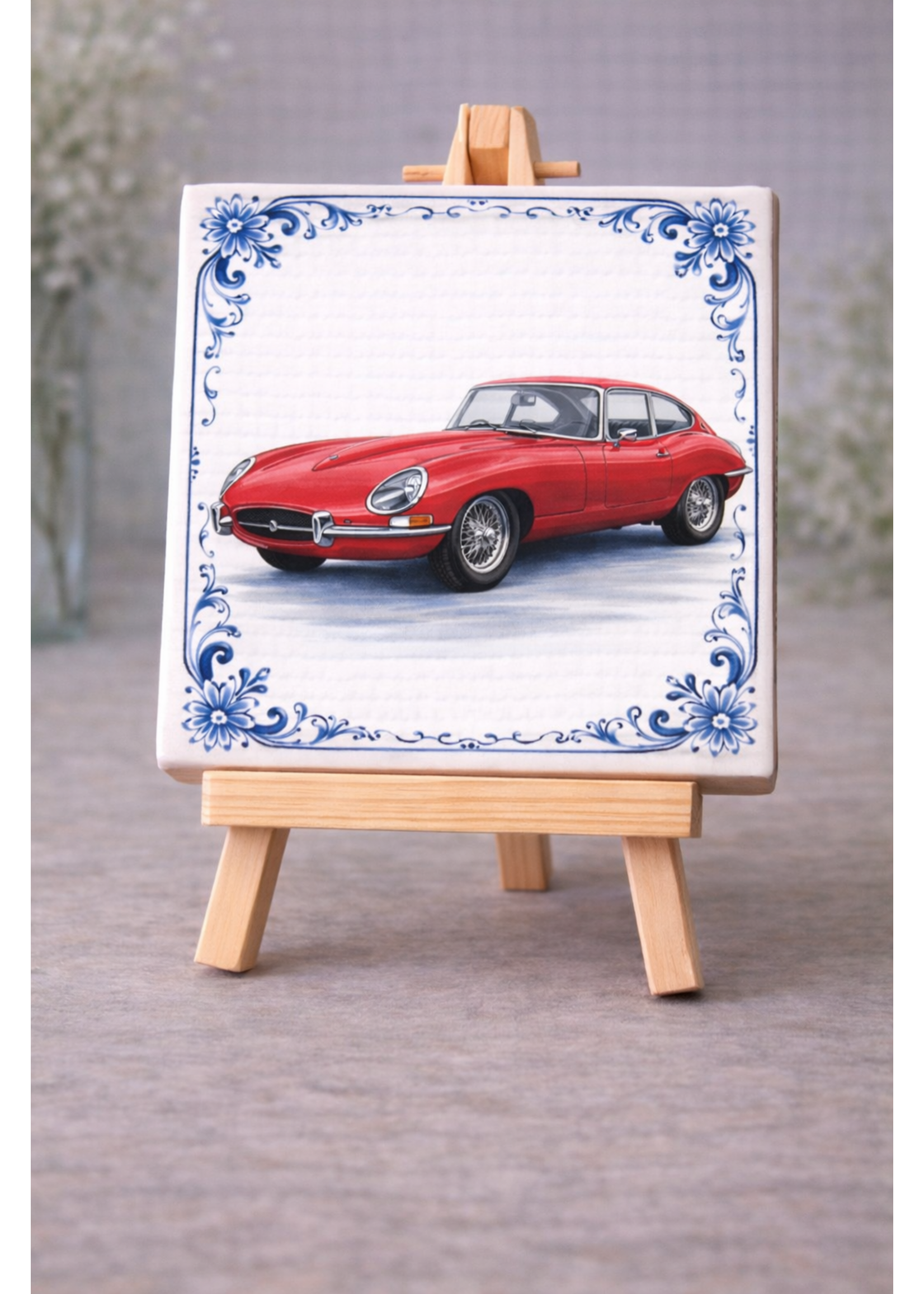 Tegel Quotes Tegel Jaguar E Type  – unieke keramische tegel met karakter