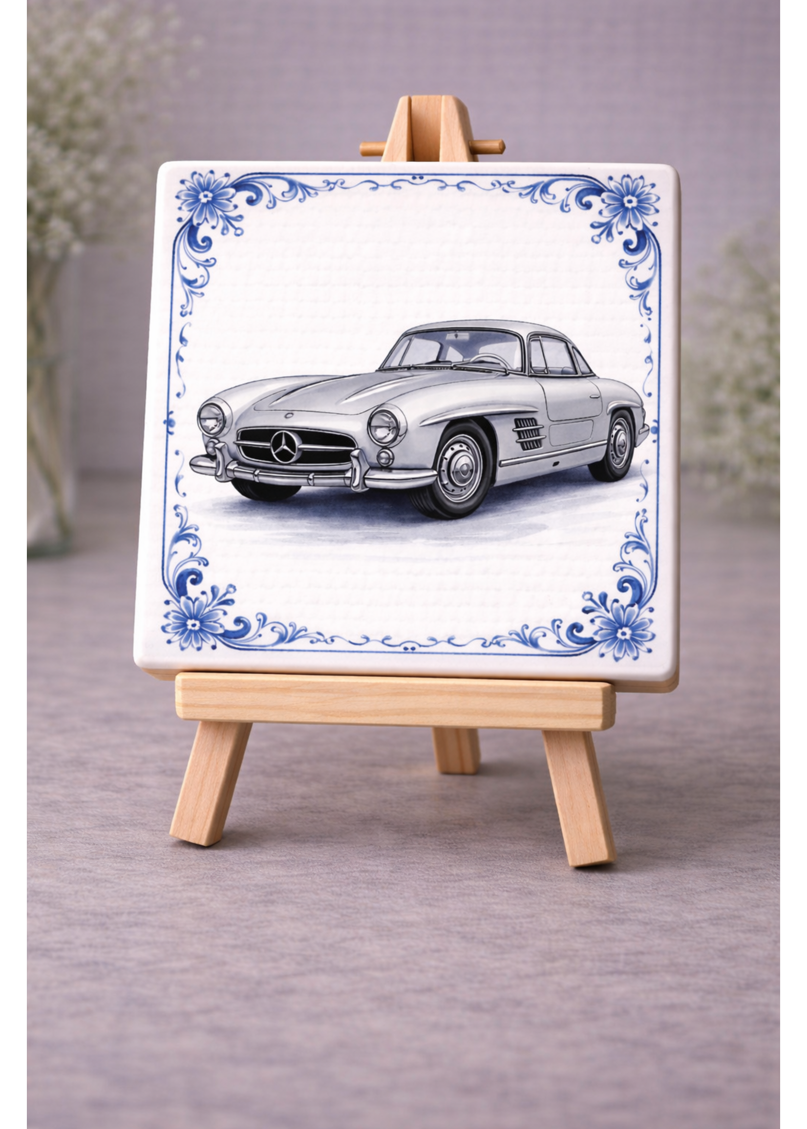 Tegel Quotes Tegel Mercedes Gullwing – unieke keramische tegel met karakter