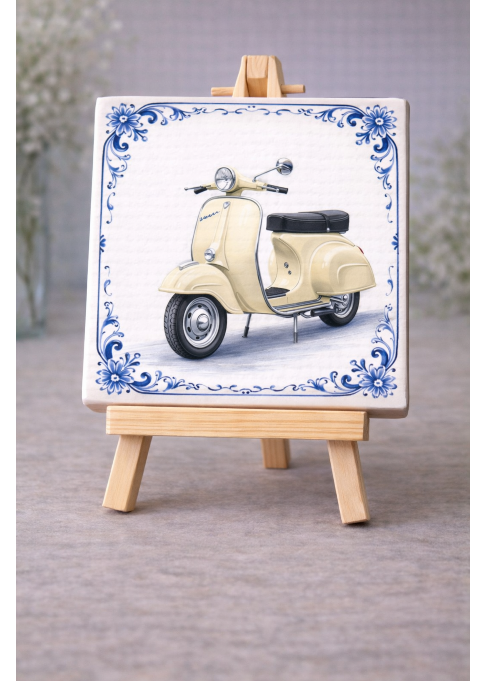 Tegel Quotes Tegel Vespa – unieke keramische tegel met karakter