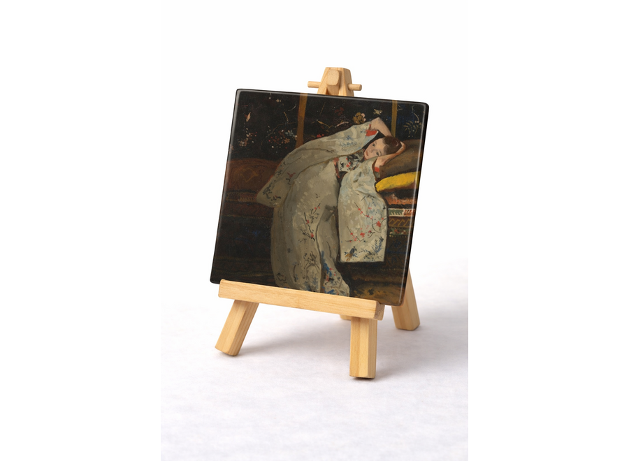 Tegel Meisje in witte kimono