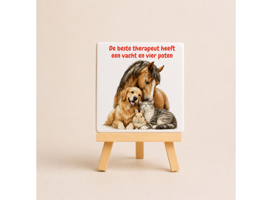 Tegel De beste therapeut heeft een vacht en vier poten