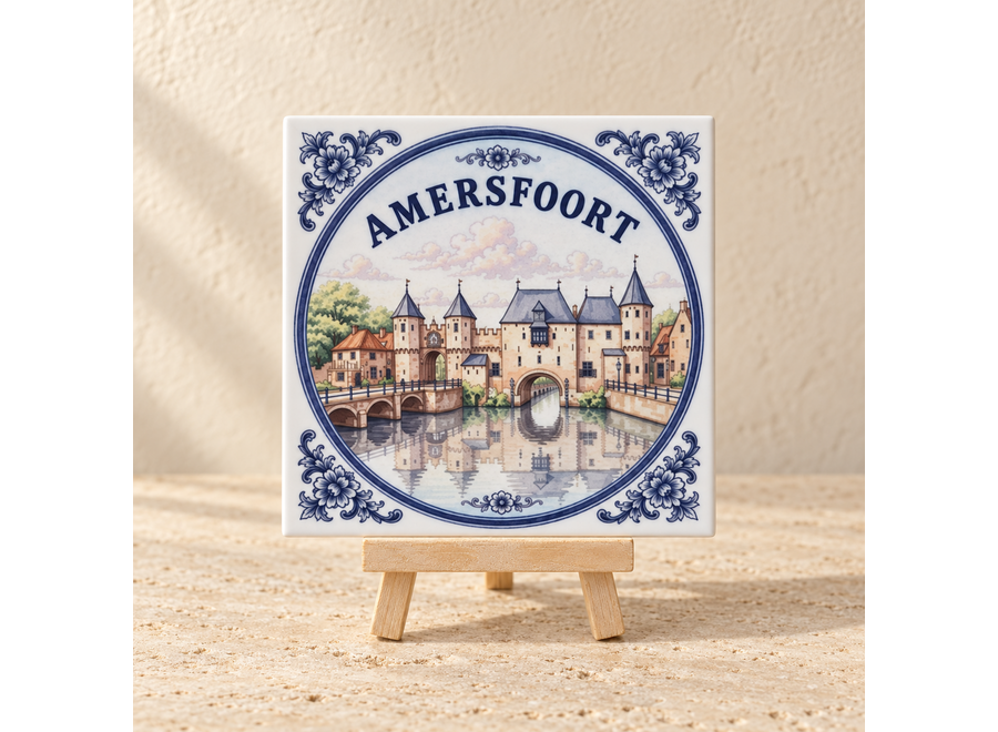 Amersfoort op een tegel | Delfts blauw stadstegeltje