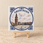 Groningen op een tegel | Delfts blauw stadstegeltje