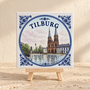 Tilburg op een tegel | Delfts blauw stadstegeltje
