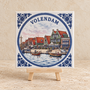 Volendam op een tegel | Delfts blauw Hollands stadstegeltje