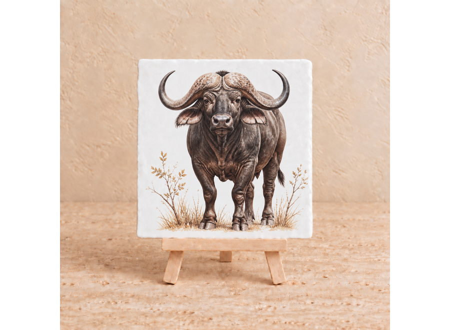 Afrikaanse buffel op een tegel | Stoer wild dier tegeltje