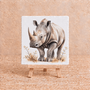 Neushoorn op een tegel | Stoer wild dier & safari tegeltje