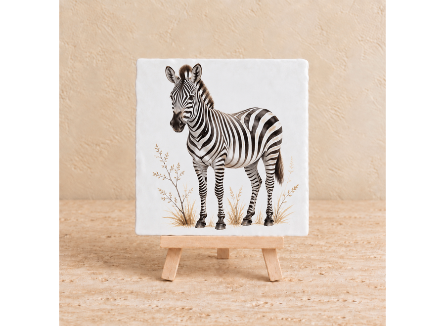 Zebra op een tegel | Stoer safari & wild dier tegeltje