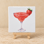 Strawberry Daiquiri op een tegel | Cocktail tegeltje