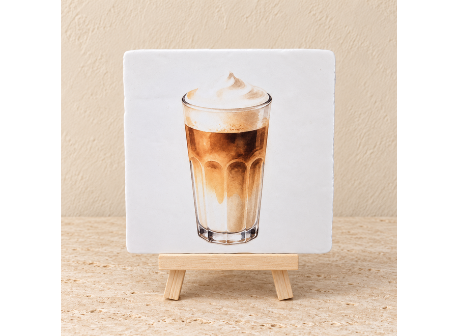 Latte op een tegel | Koffie tegeltje voor koffieliefhebbers