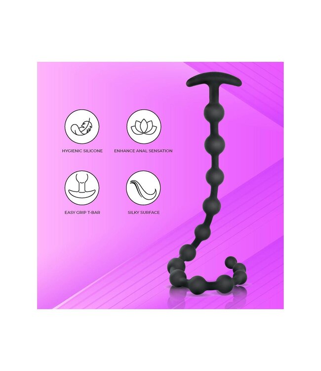 NMC NMC 19 INCH RIBBED SILICONE ANAL BEADS BLACK