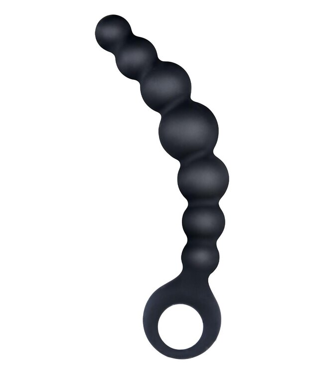 NMC NMC 7 INCH RIBBED SILICONE ANAL BEADS BLACK