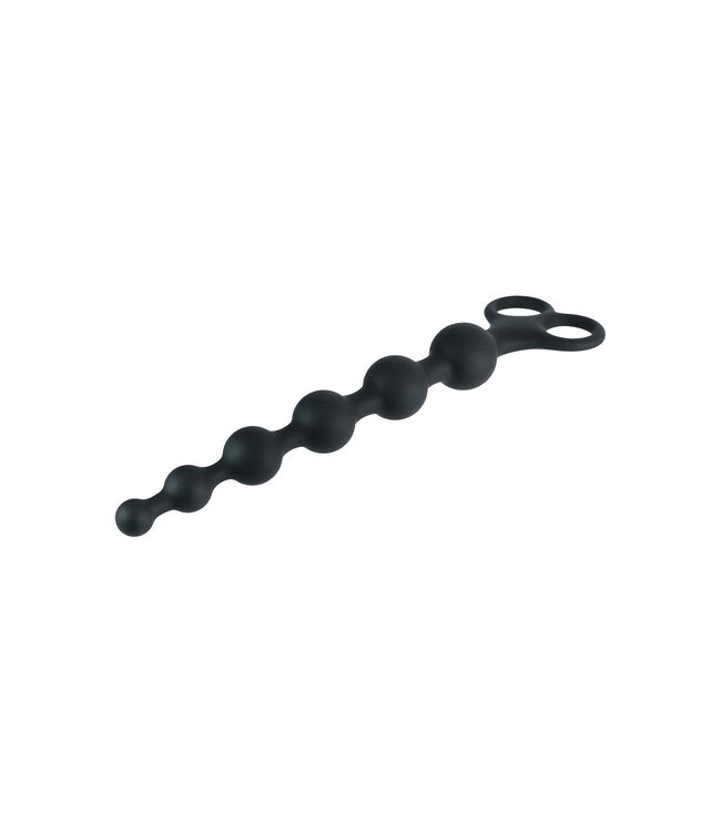 NMC NMC 8 INCH RIBBED SILICONE ANAL BEADS BLACK