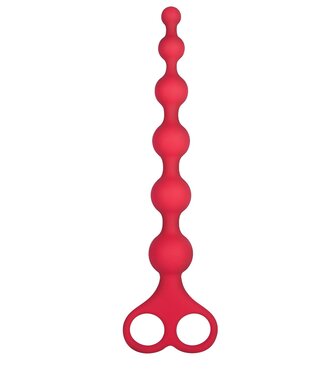 NMC NMC 8 INCH RIBBED SILICONE ANAL BEADS RED