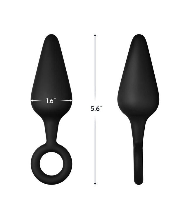 Forto FORTO F-10 SILICONE PLUG W/ PULL RING LARGE BLACK