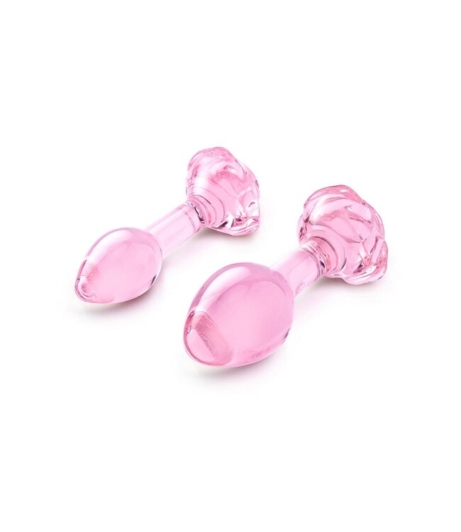 b-Vibe B-VIBE PINK ROSES GLASS BUTT PLUG TRAINING SET
