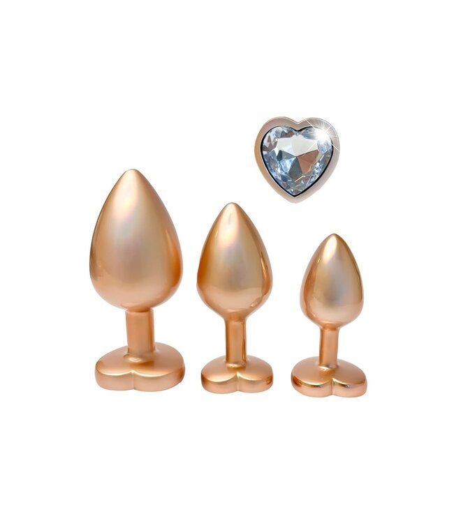 Dreamtoys GLEAMING LOVE PEARL GOLD PLUG SET