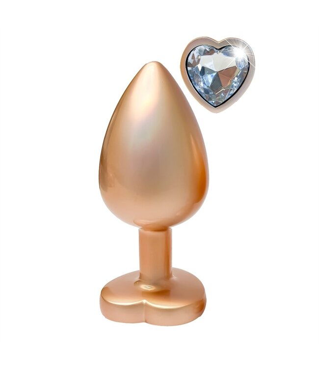 Dreamtoys GLEAMING LOVE PEARL GOLD PLUG LARGE