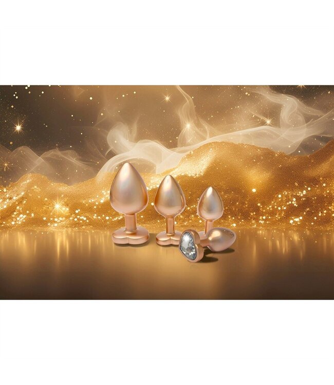 Dreamtoys GLEAMING LOVE PEARL GOLD PLUG LARGE