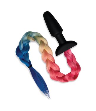 Whipsmart WHIPSMART 4.9 INCH SILICONE PLUG WITH PLAY TAILS RAINBOW TAIL