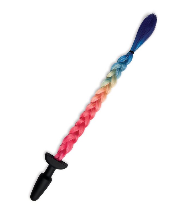 Whipsmart WHIPSMART 4.9 INCH SILICONE PLUG WITH PLAY TAILS RAINBOW TAIL
