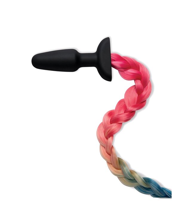 Whipsmart WHIPSMART 4.9 INCH SILICONE PLUG WITH PLAY TAILS RAINBOW TAIL