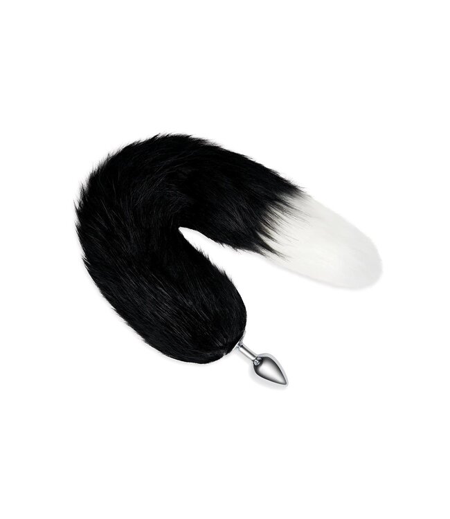 Whipsmart WHIPSMART 2,5 INCH METAL PLUG WITH 14 INCH BLACK INDIGO FOX TAIL
