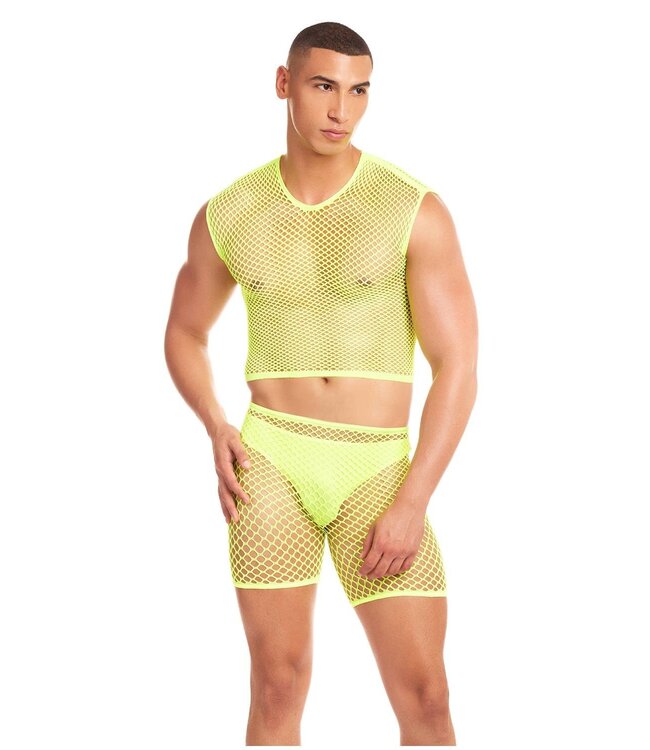 Rainbow Party RAINBOW PARTY NET-BULA 3 PCS SET YELLOW, L/XL