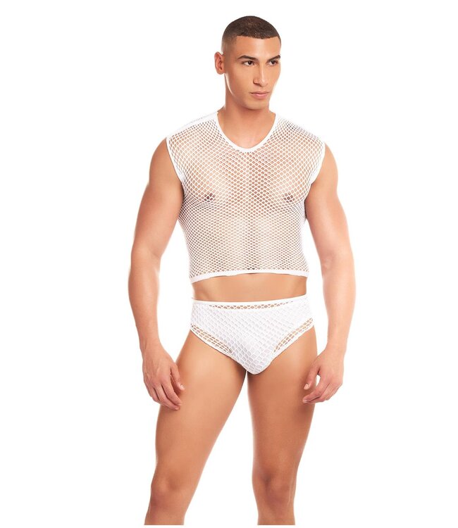 Rainbow Party RAINBOW PARTY NET FLEX 3 PCS SET WHITE, L/XL