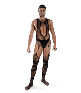 Envy Menswear ENVY WEB OF LUST FISHNET OPEN CROTCH BODYSTOCKING, OS